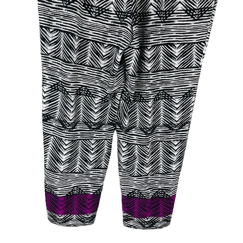 Investment II Womans 2X Plus‎ Pants Pull On Palazzo Pants Abstract Black Purple